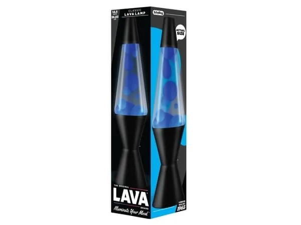 Lava®-lampe blå/klar med sort sokkel 37 cm