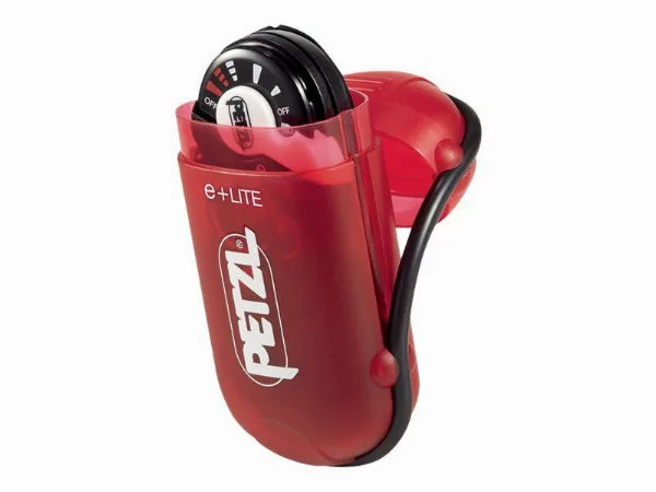 Petzl e+LITE E02 P4 hodelykt LED 5 moduser 6000-7000 K, svart/hvit
