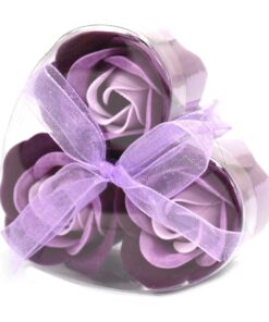 Såpeeske Lavendelroser - Hjerteformet boks med lilla såperoser og behagelig lavendel