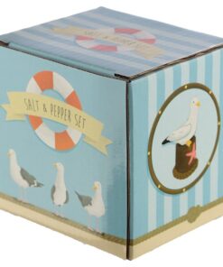 Måke salt og pepper-sett i gaveboks