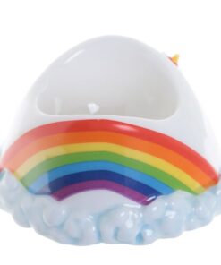 Enhjørning eggeglass i keramikk med regnbue