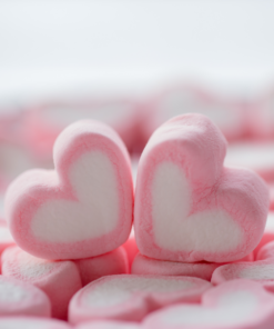 Hjerteformet marshmallows