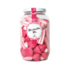 Stor krukke med Marshmallow mix, med innhold av ulike typer som søte jordbær