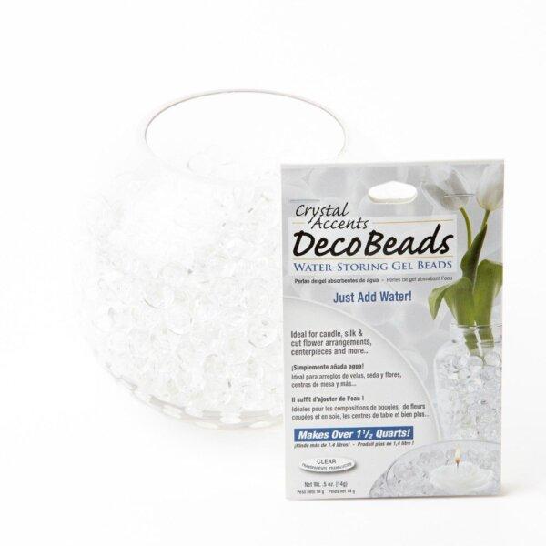 Hvite vannperler fra decobeads