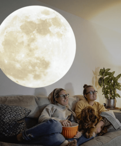 Lunalamp måneprojektor i stue